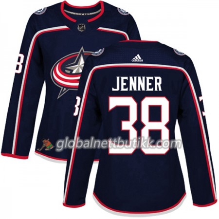 Columbus Blue Jackets Hockeydrakt Boone Jenner 38 2017-2018 Blå Adidas Authentic - Dame